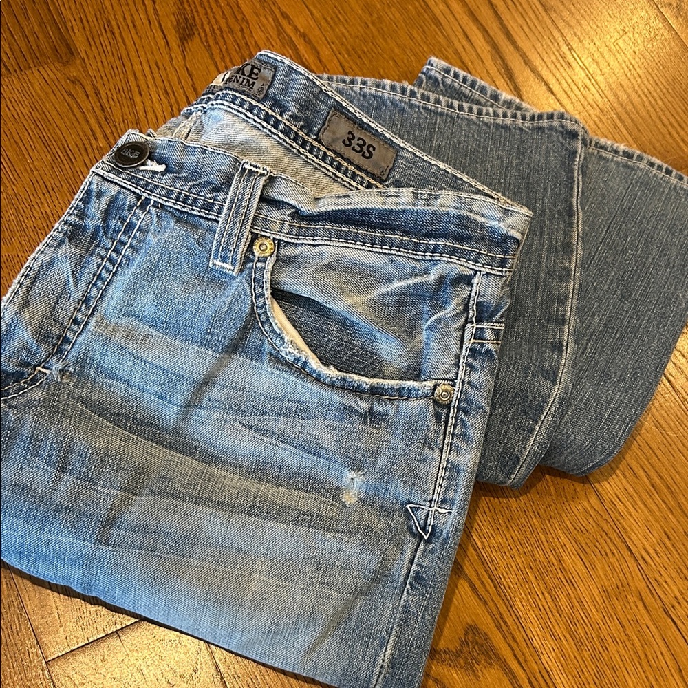 BKE “Carter” 33S Distressed Blue Jeans - Picture 15 of 17
